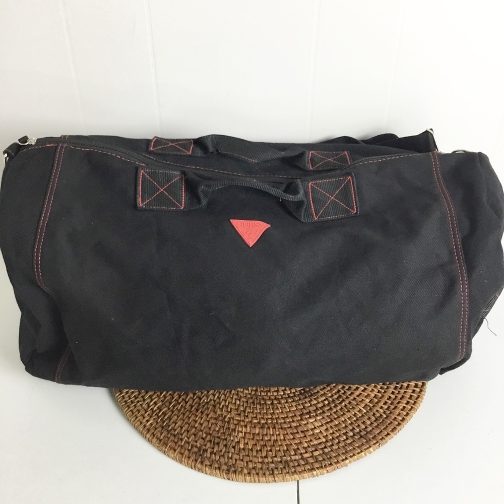 Vintage Guess Black And Red Tote Bag Travel Bag
